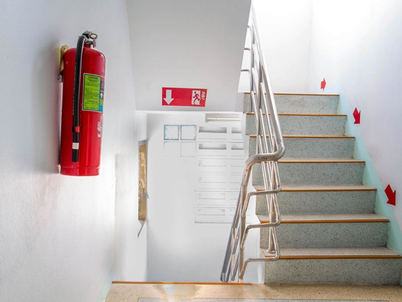 pressurização de escadas de emergência